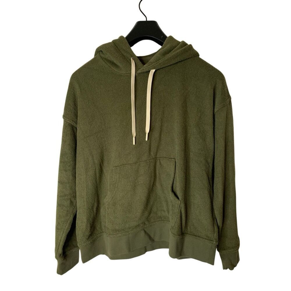Outerknown Hooded Pullover Terry Sweatshirt green men's size small
